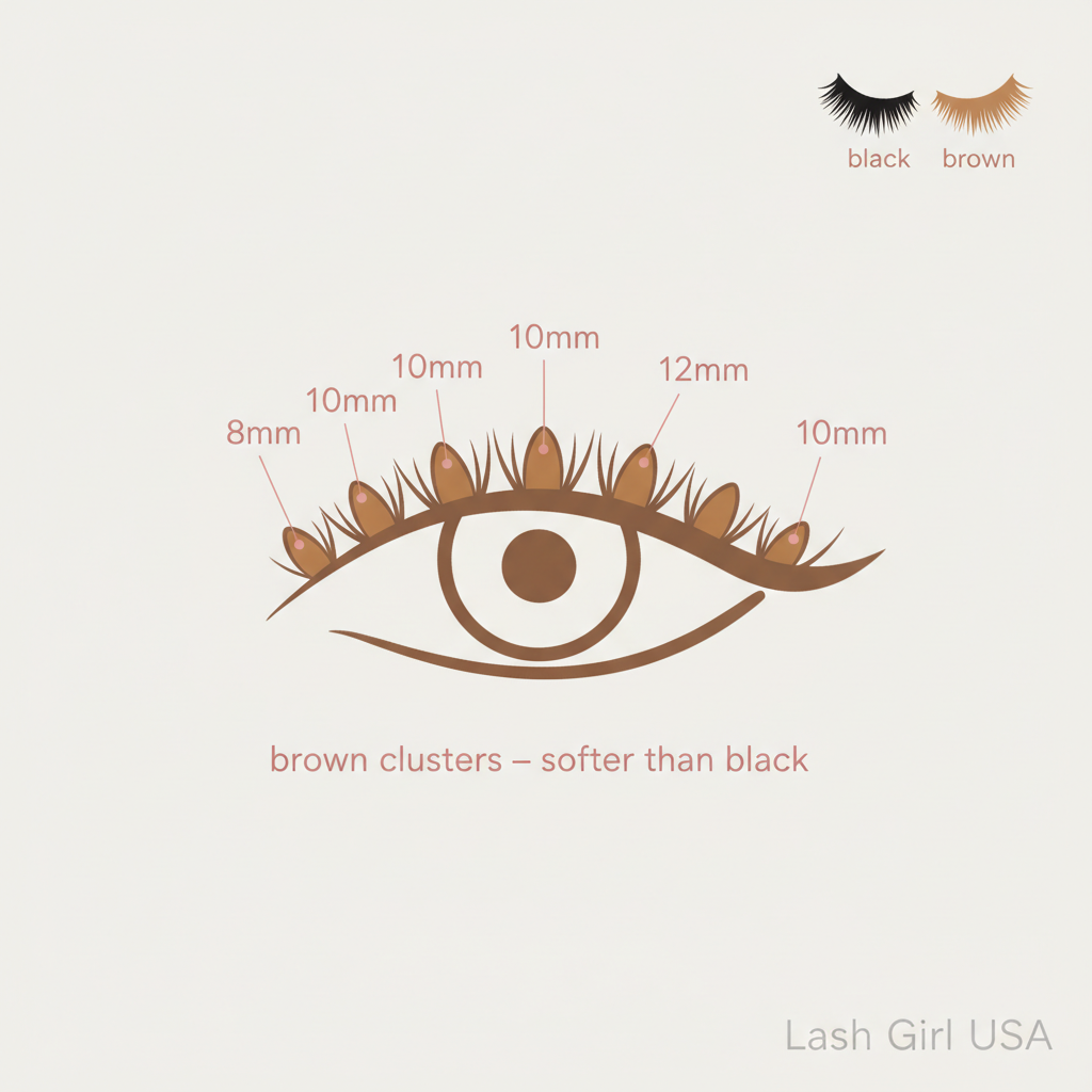 Brown Lash Clusters for a Natural Look: What They Are and Who They're For