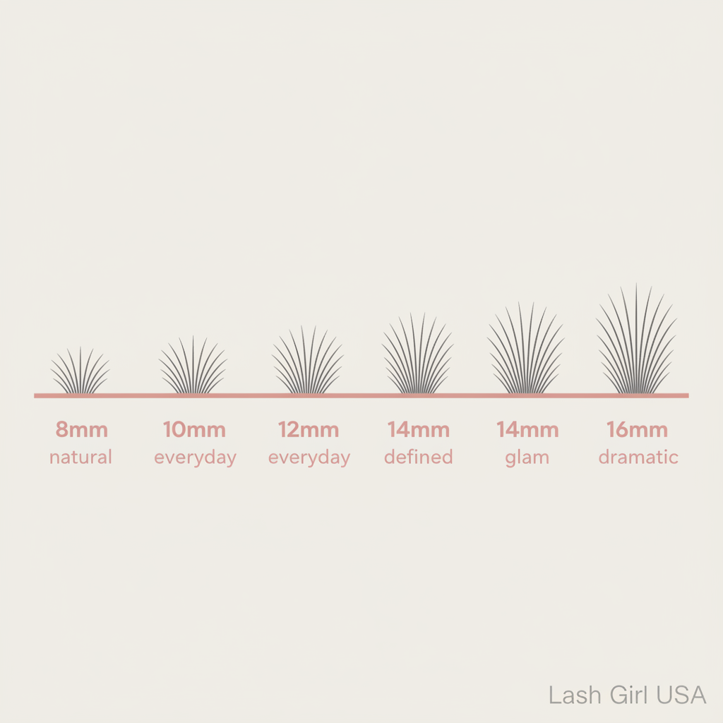 Cluster Lash Length Guide: 8mm to 16mm Explained
